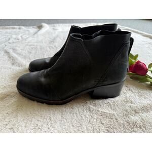 SOREL BLACK LEATHER CATE CHELSEA BOOTS SIZE 10.5